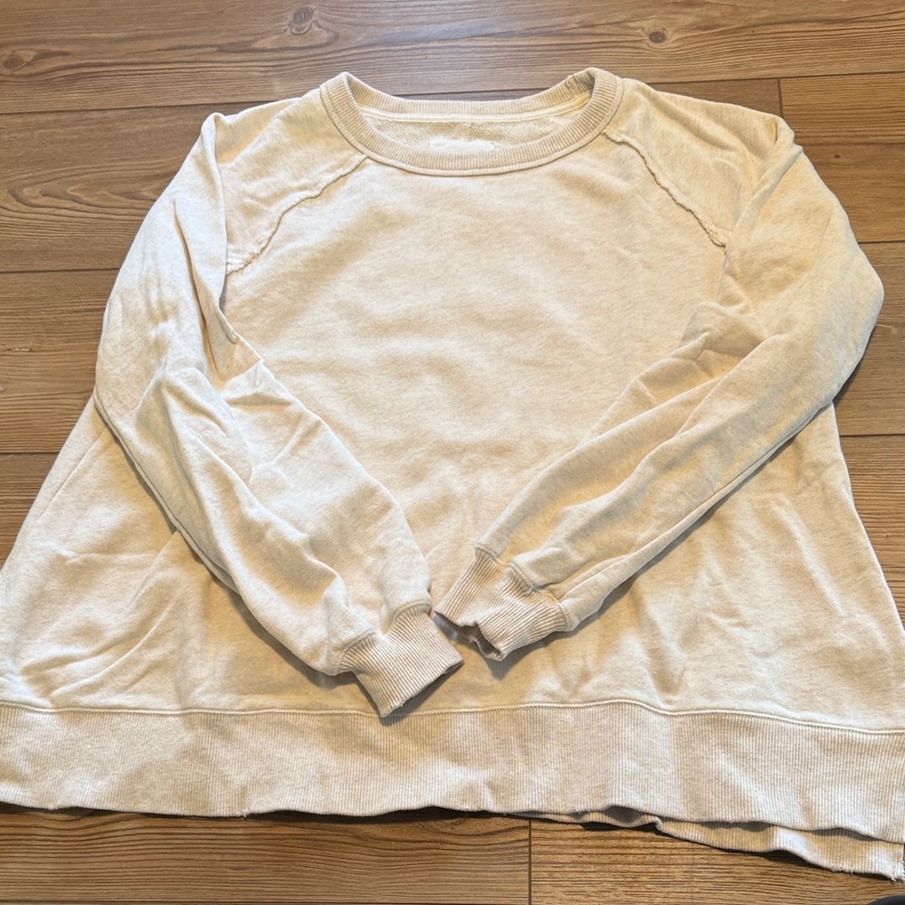 Aerie Light Cream Pullover Sweatshirt